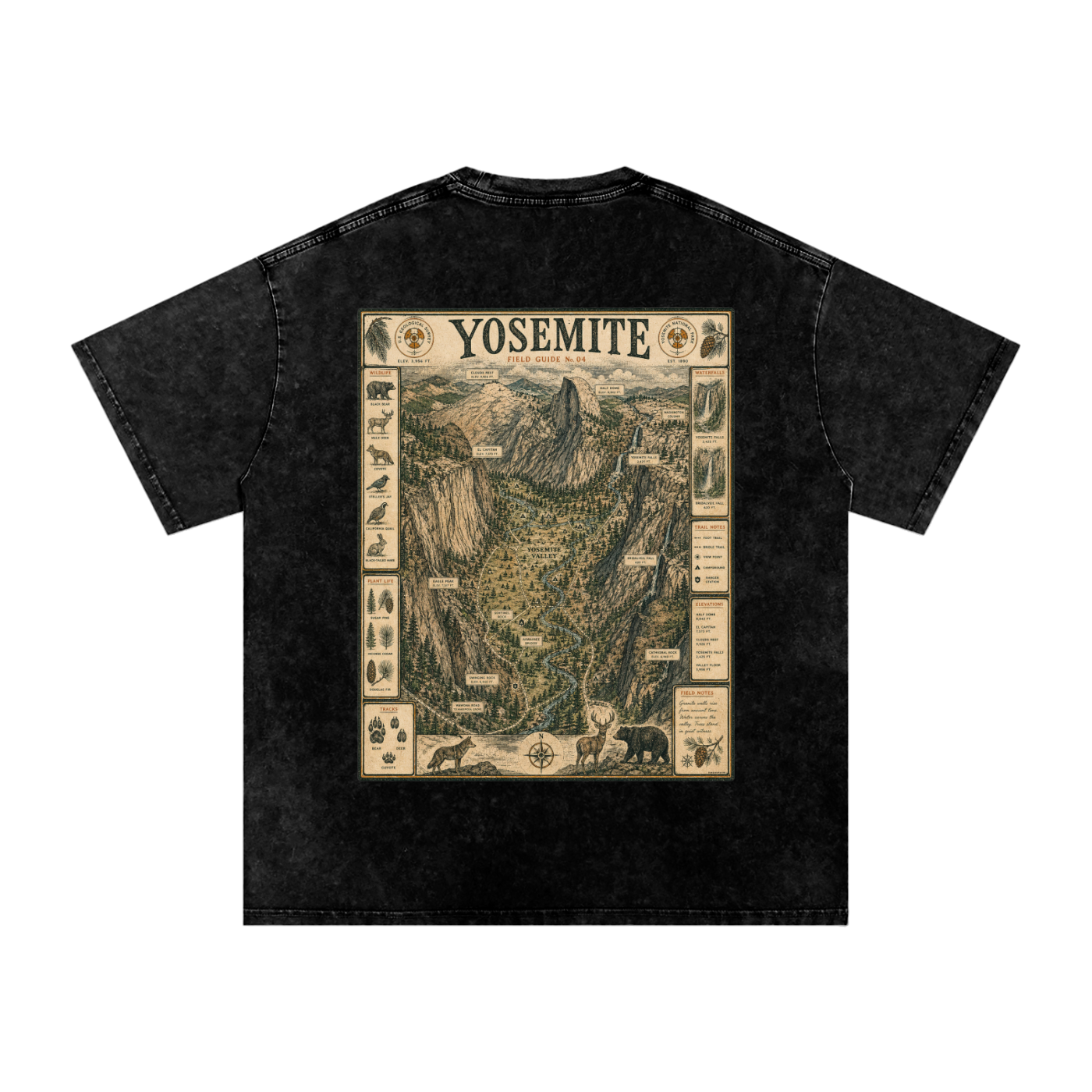 Vintage Yosemite Field Guide Snow Washed Tee