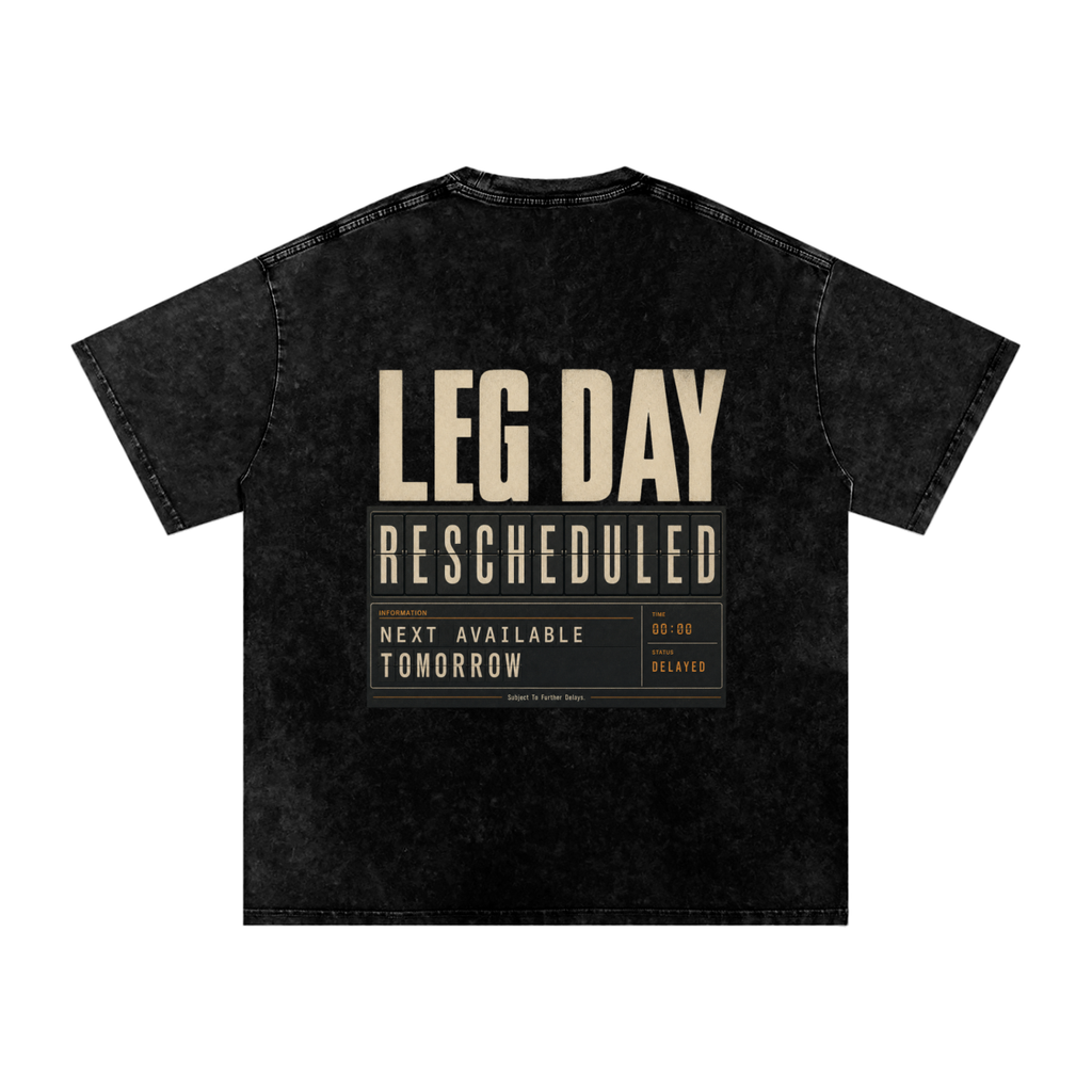 Leg Day Rescheduled Snow Washed Oversized Cotton T-Shirt