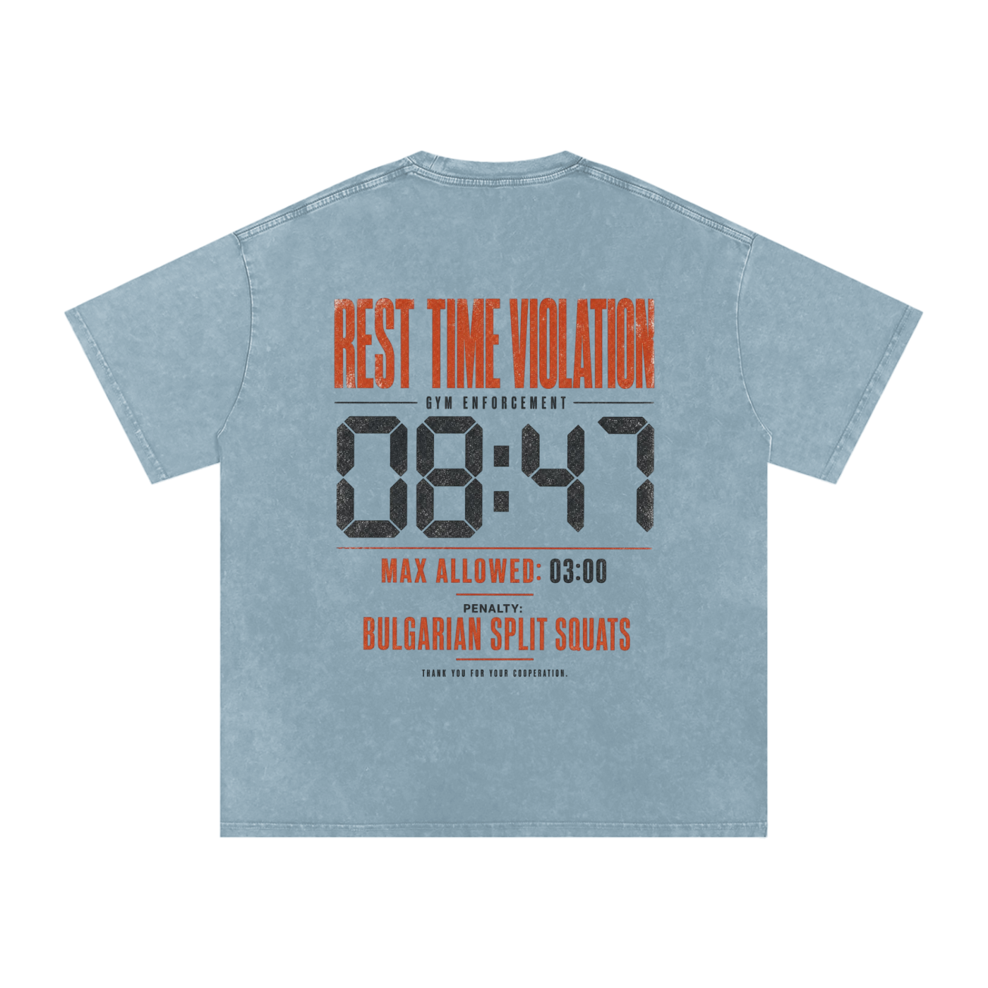 Rest Time Violation Snow Washed Oversized Cotton T-Shirt