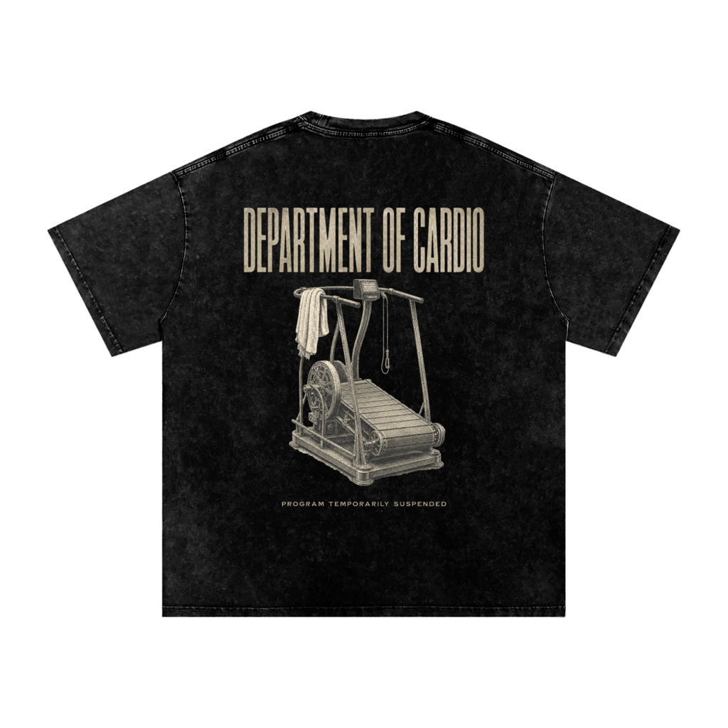 Department of Cardio Snow Washed Oversized Cotton T-Shirt