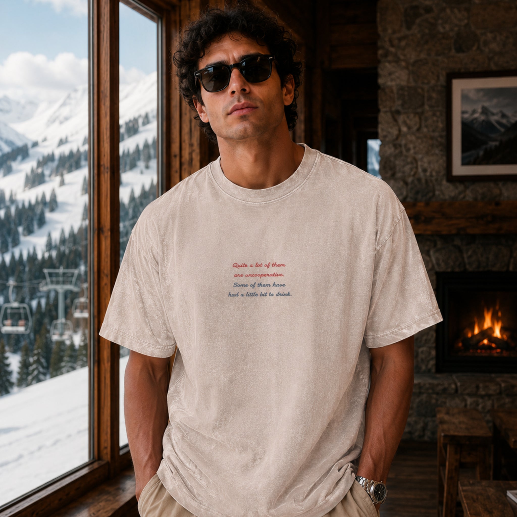 Retro Snowboarder Oversized Snow Washed Tee