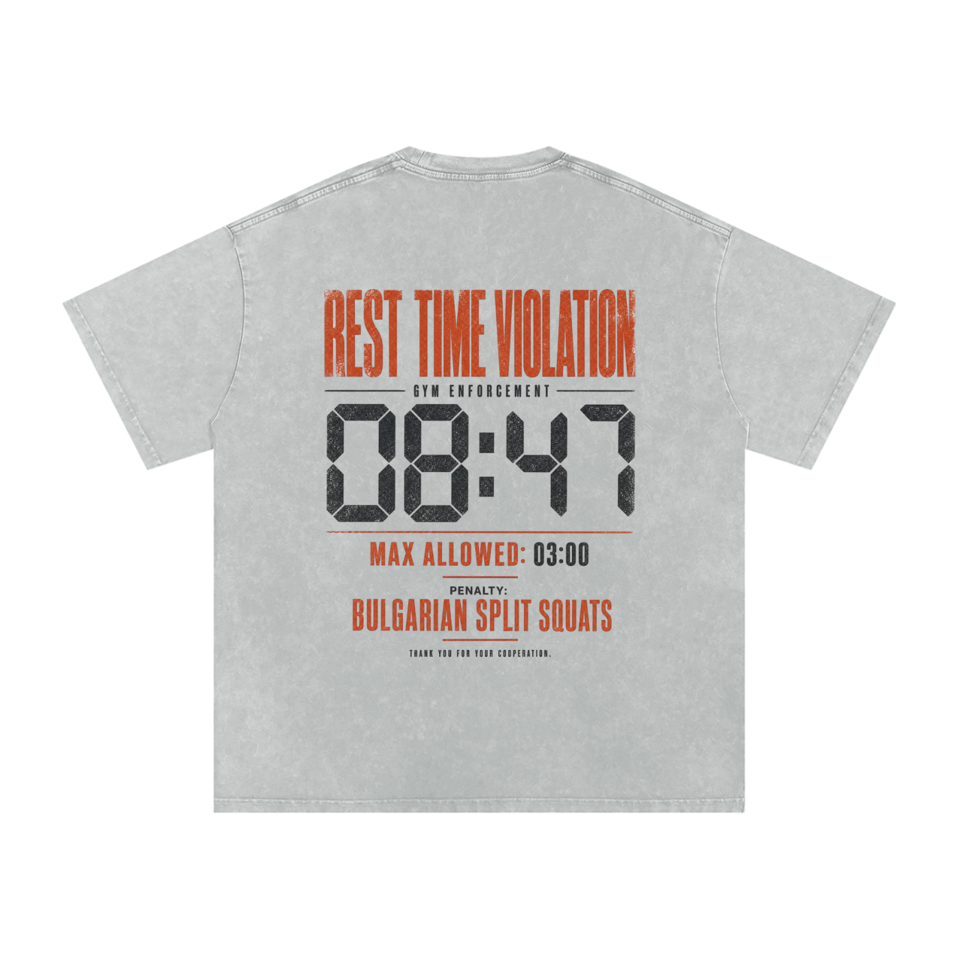 Rest Time Violation Snow Washed Oversized Cotton T-Shirt