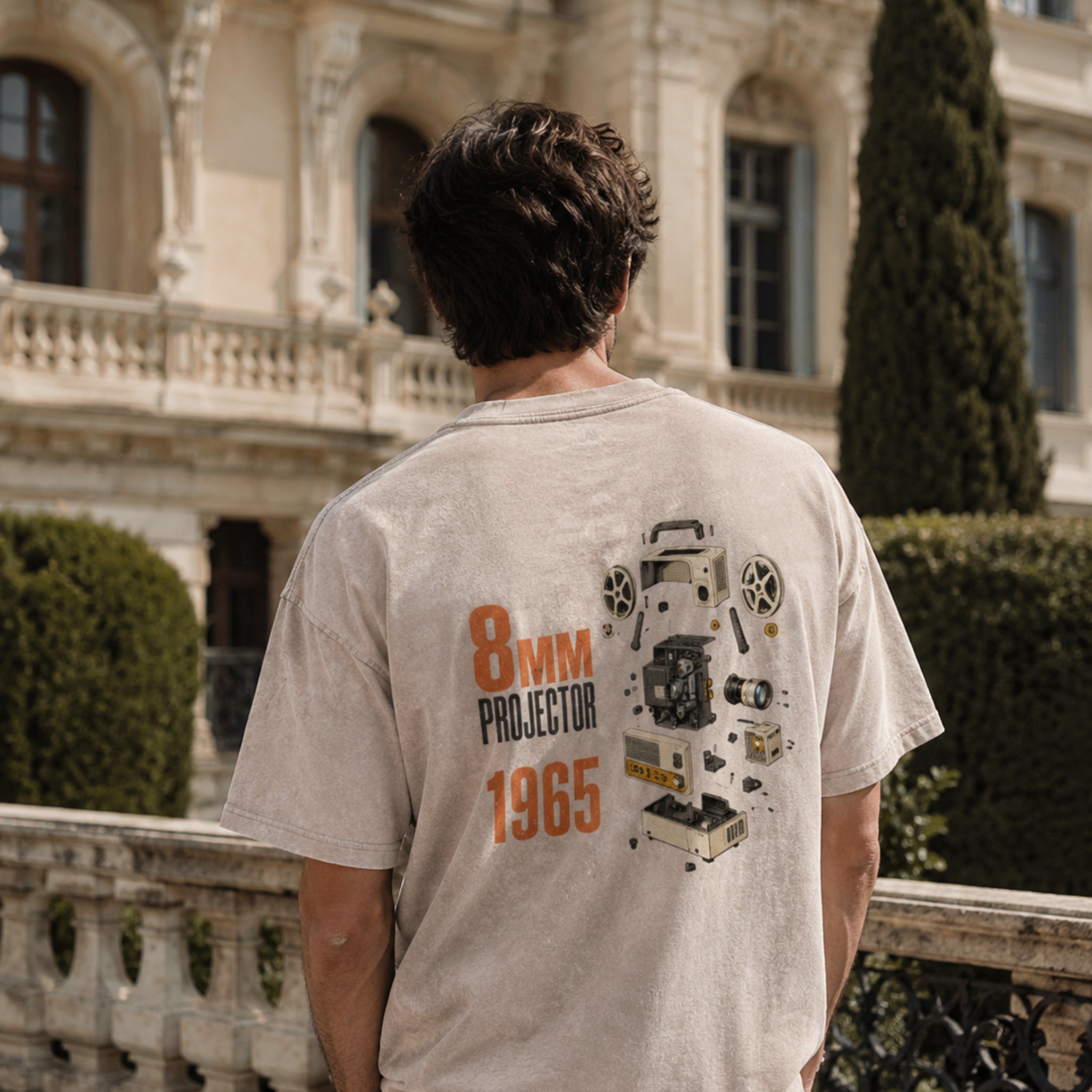 8MM Projector Oversized Snow Washed Tee