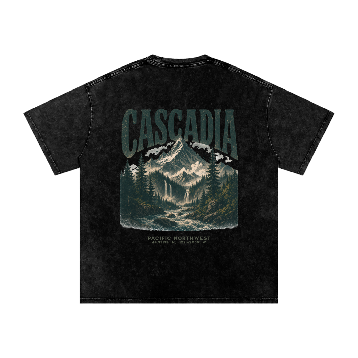 Vintage Cascadia Pacific Northwest Snow Washed Tee