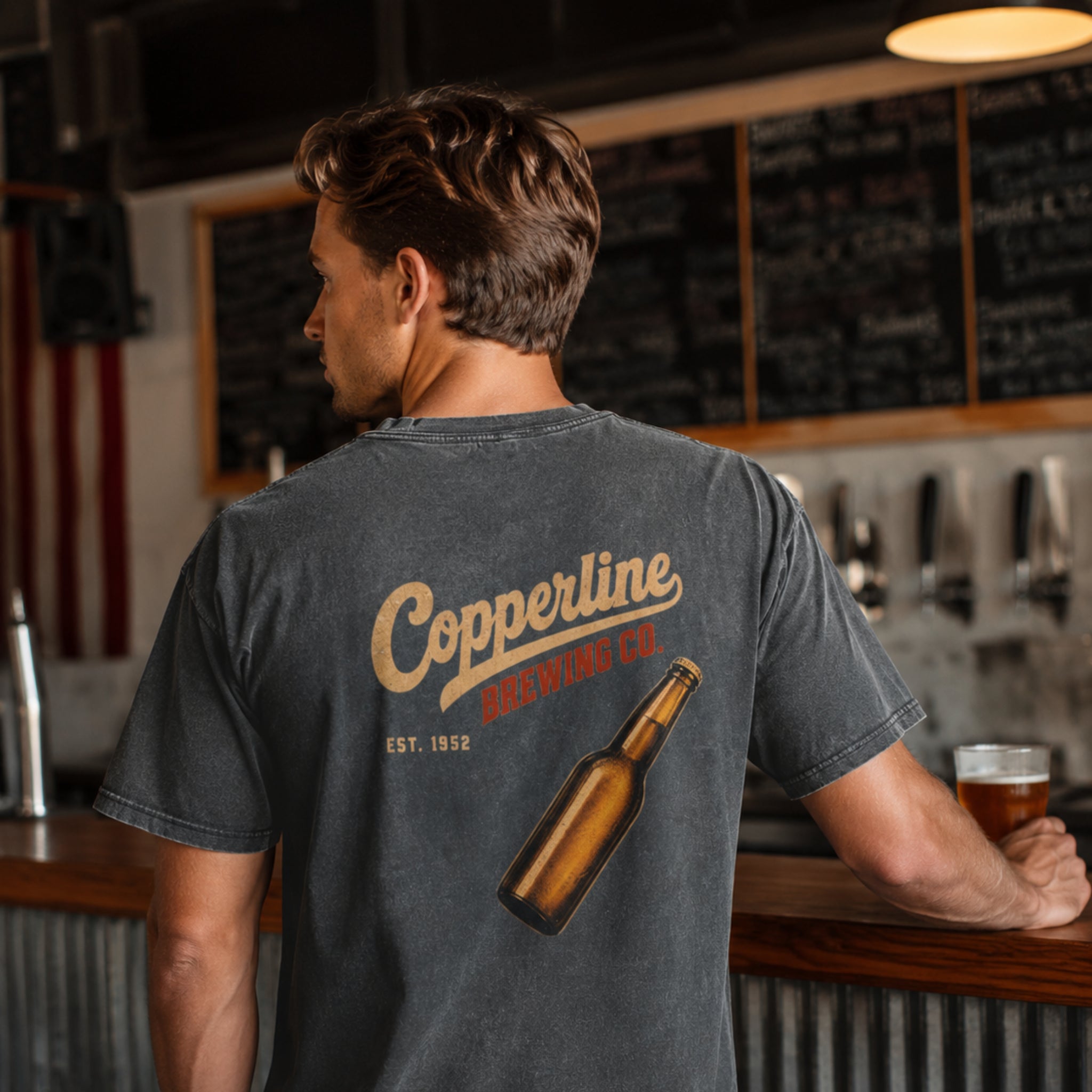 Copperline Brewing Oversized Snow Washed Tee