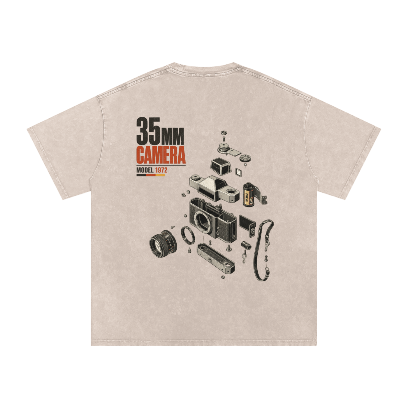 Vintage 35MM Camera Snow Washed Graphic Tee