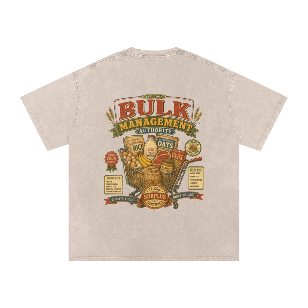 Bulk Management Snow Washed Oversized Cotton T-Shirt