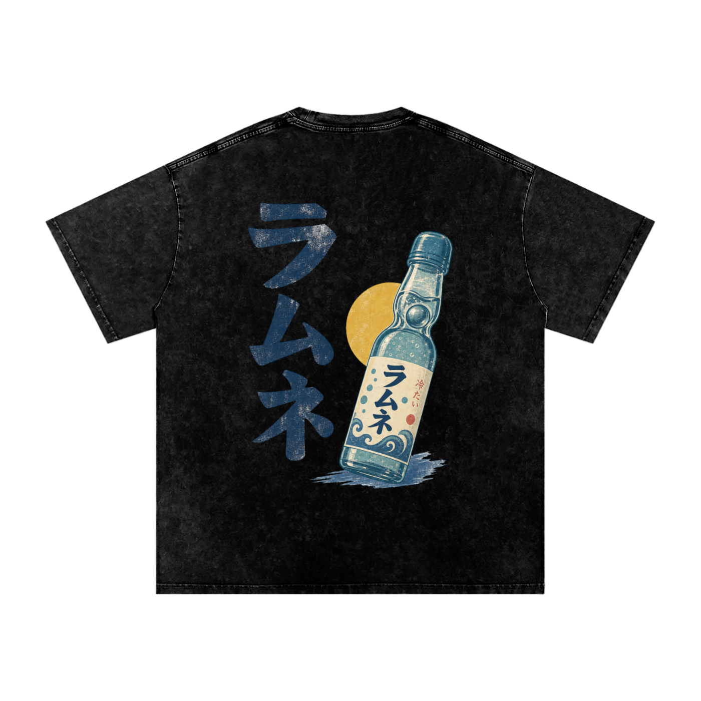 Vintage Ramune Bottle Snow Washed Oversized Tee