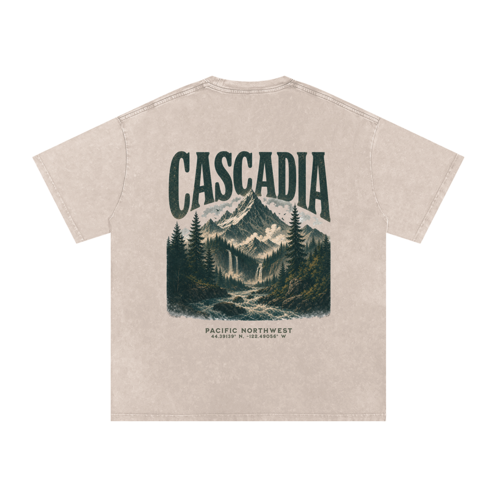 Vintage Cascadia Pacific Northwest Snow Washed Tee