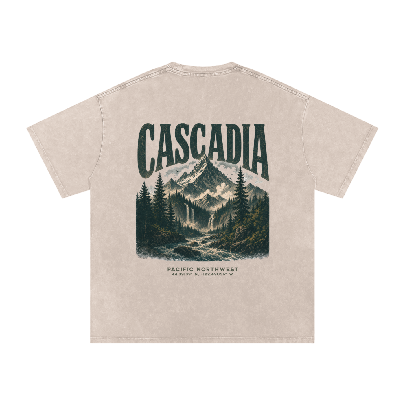 Vintage Cascadia Pacific Northwest Snow Washed Tee