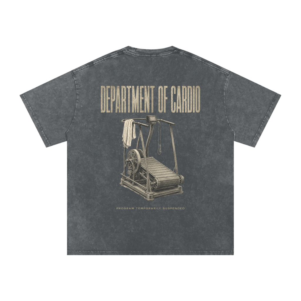 Department of Cardio Snow Washed Oversized Cotton T-Shirt