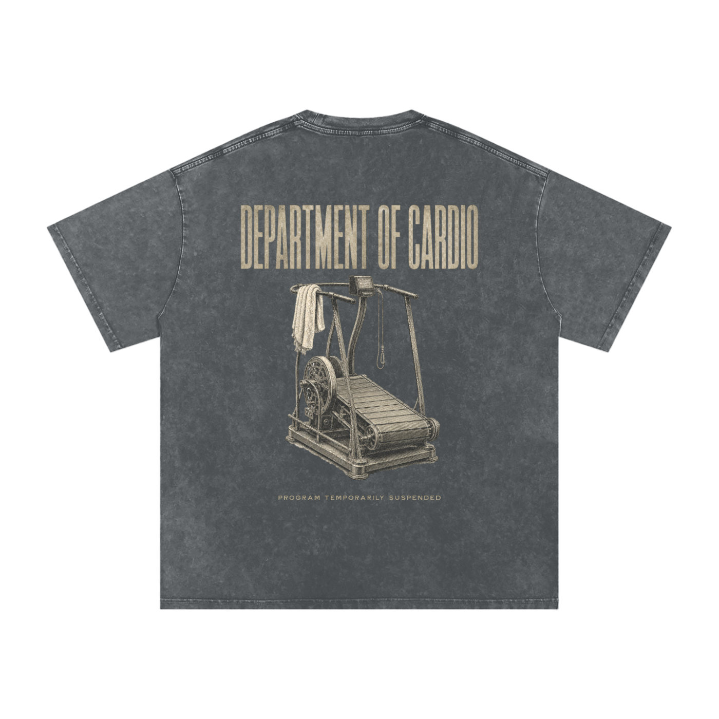 Department of Cardio Snow Washed Oversized Cotton T-Shirt