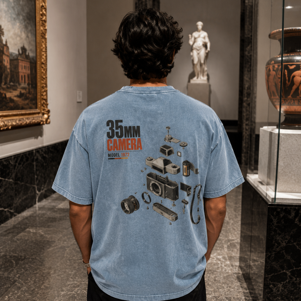 Vintage 35MM Camera Snow Washed Graphic Tee