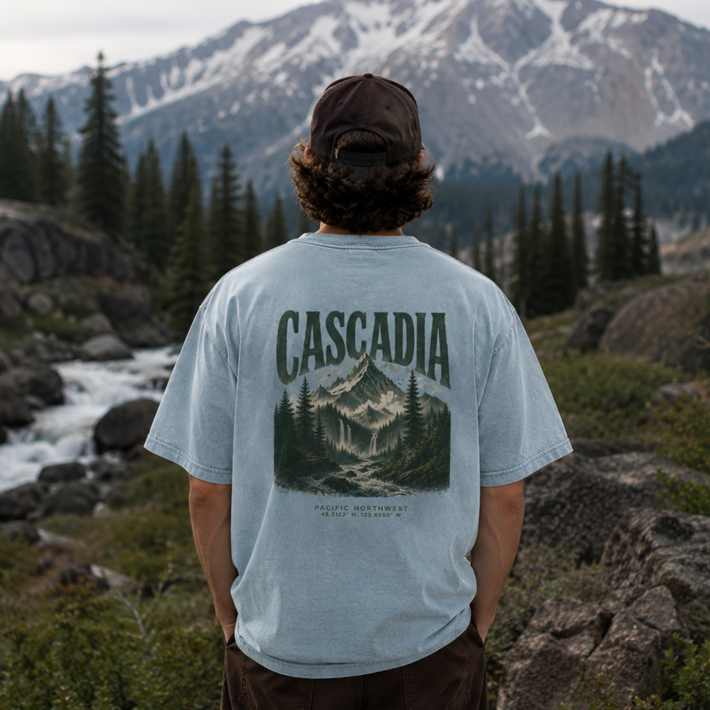 Vintage Cascadia Pacific Northwest Snow Washed Tee