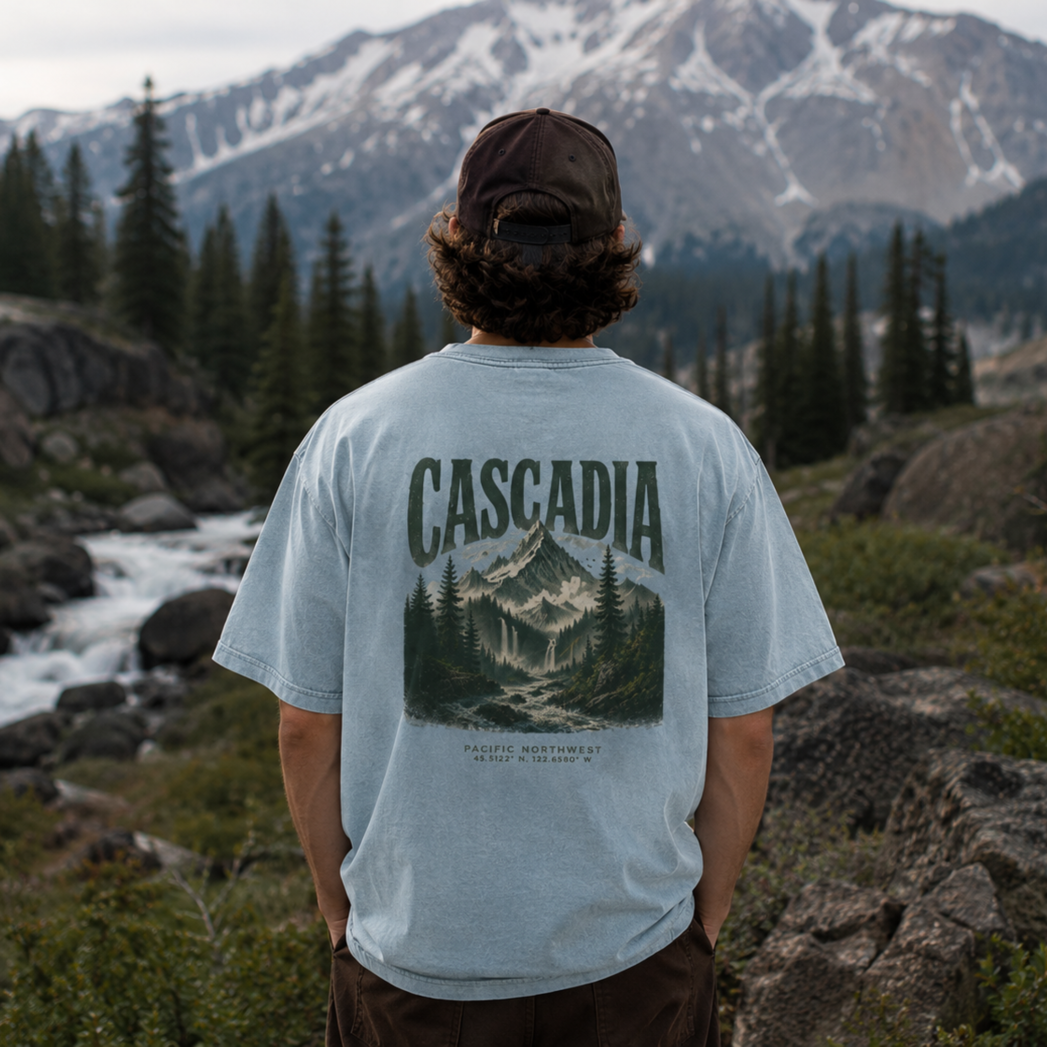 Vintage Cascadia Pacific Northwest Snow Washed Tee