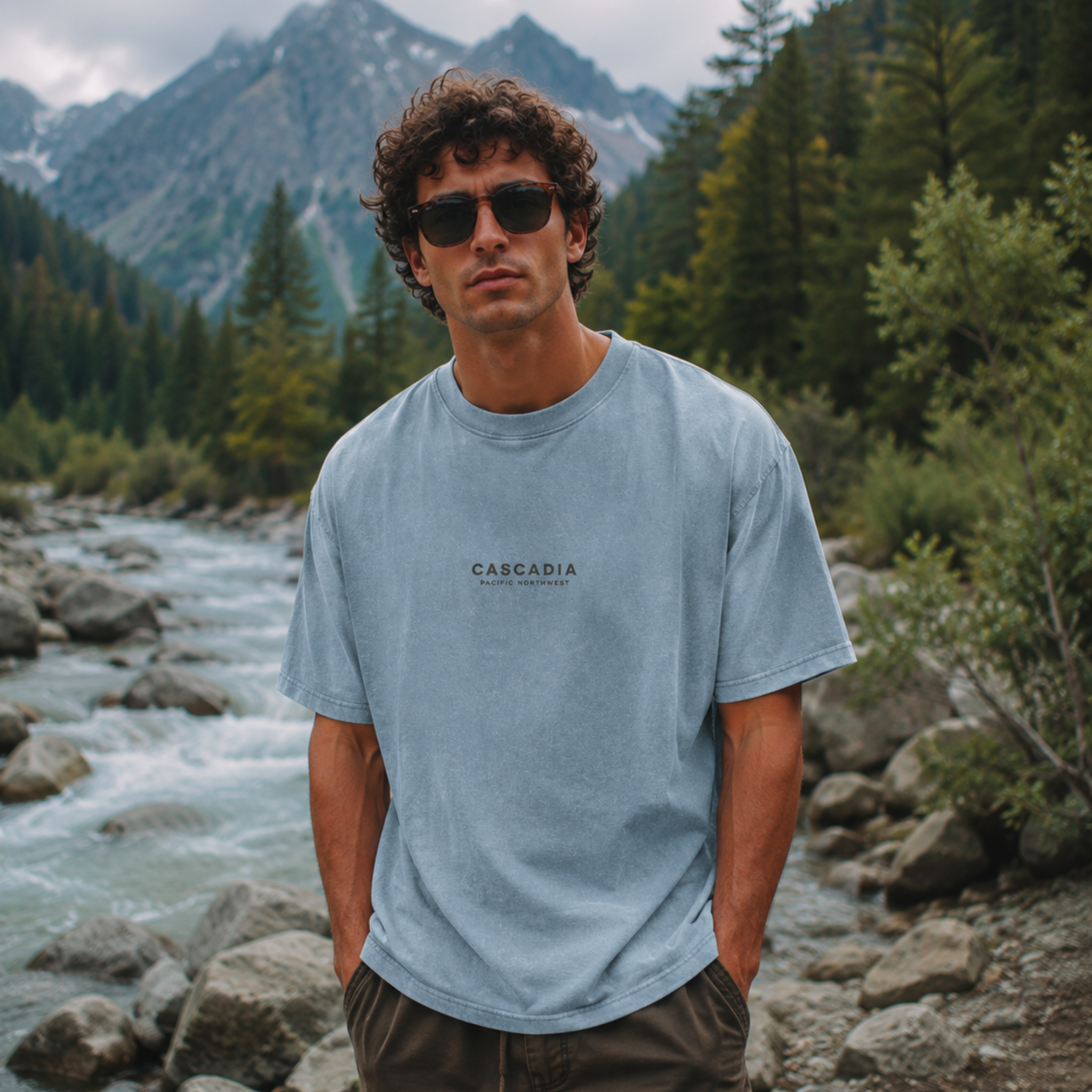 Vintage Cascadia Pacific Northwest Snow Washed Tee