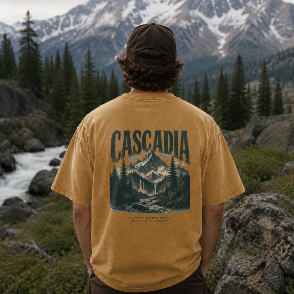Vintage Cascadia Pacific Northwest Snow Washed Tee