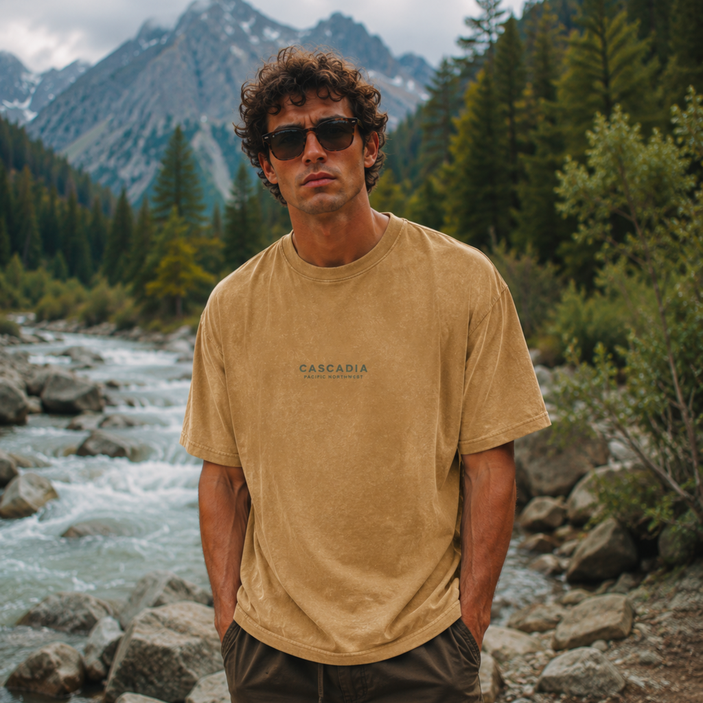 Vintage Cascadia Pacific Northwest Snow Washed Tee