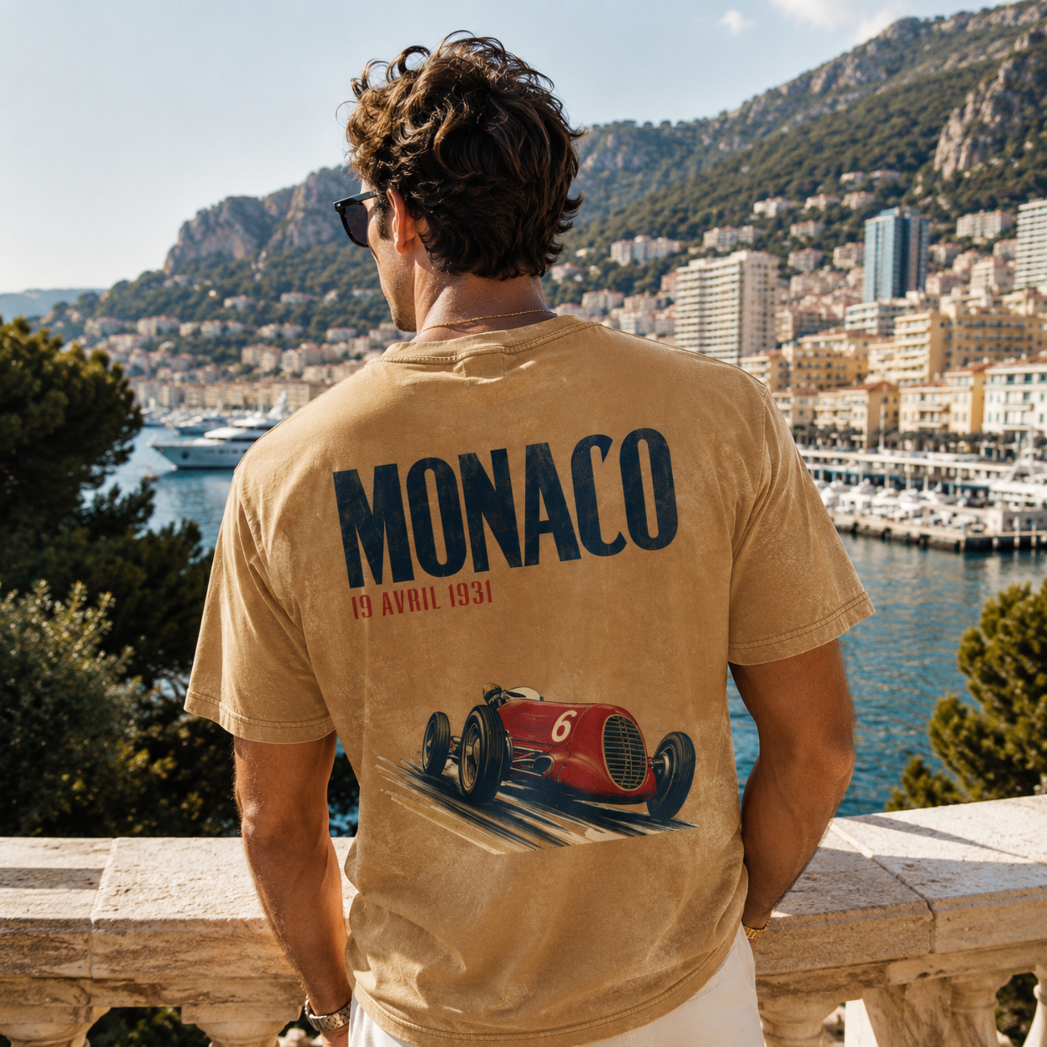 Vintage Monaco 1931 Snow Washed Oversized Cotton T-Shirt