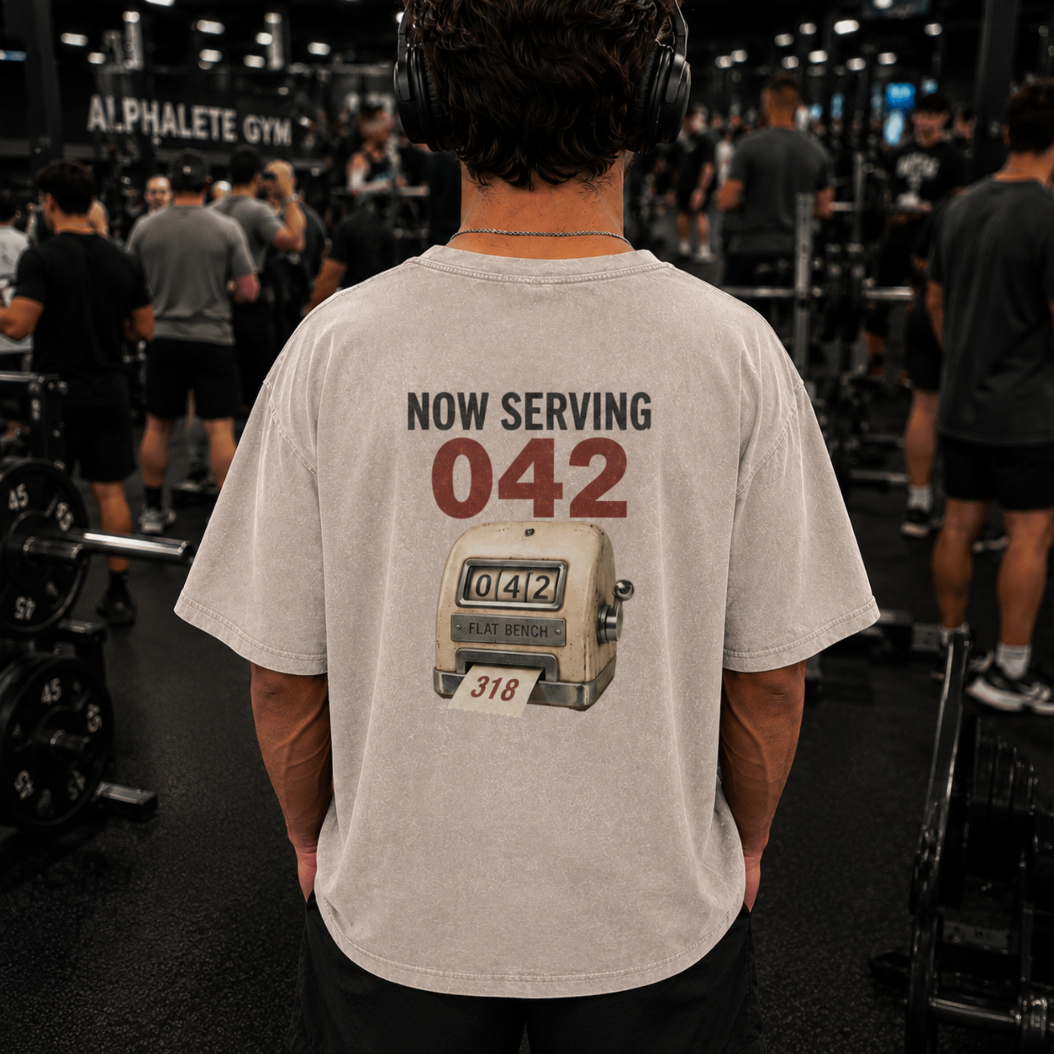 Flat Bench Queue Snow Washed Oversized Cotton T-Shirt