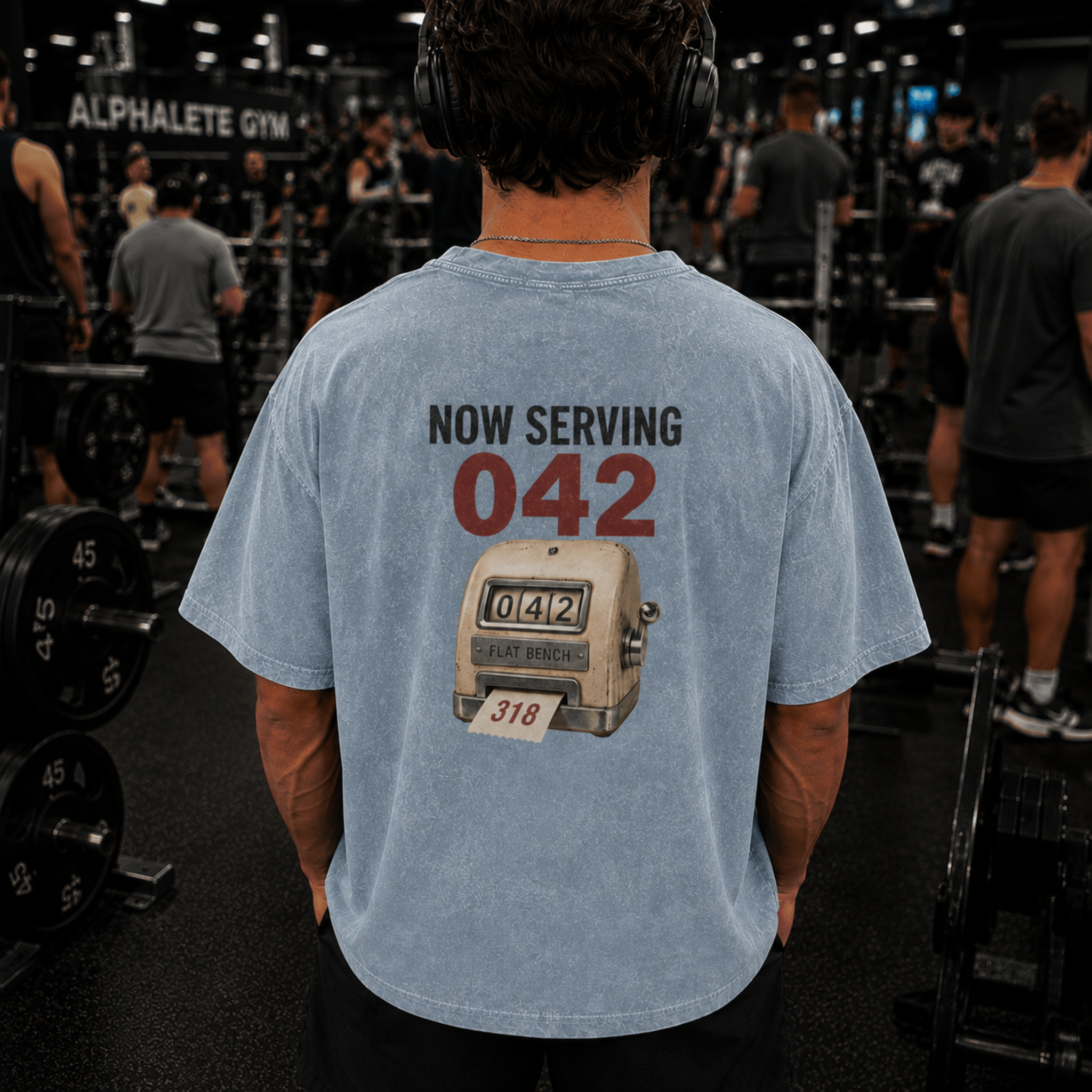 Flat Bench Queue Snow Washed Oversized Cotton T-Shirt
