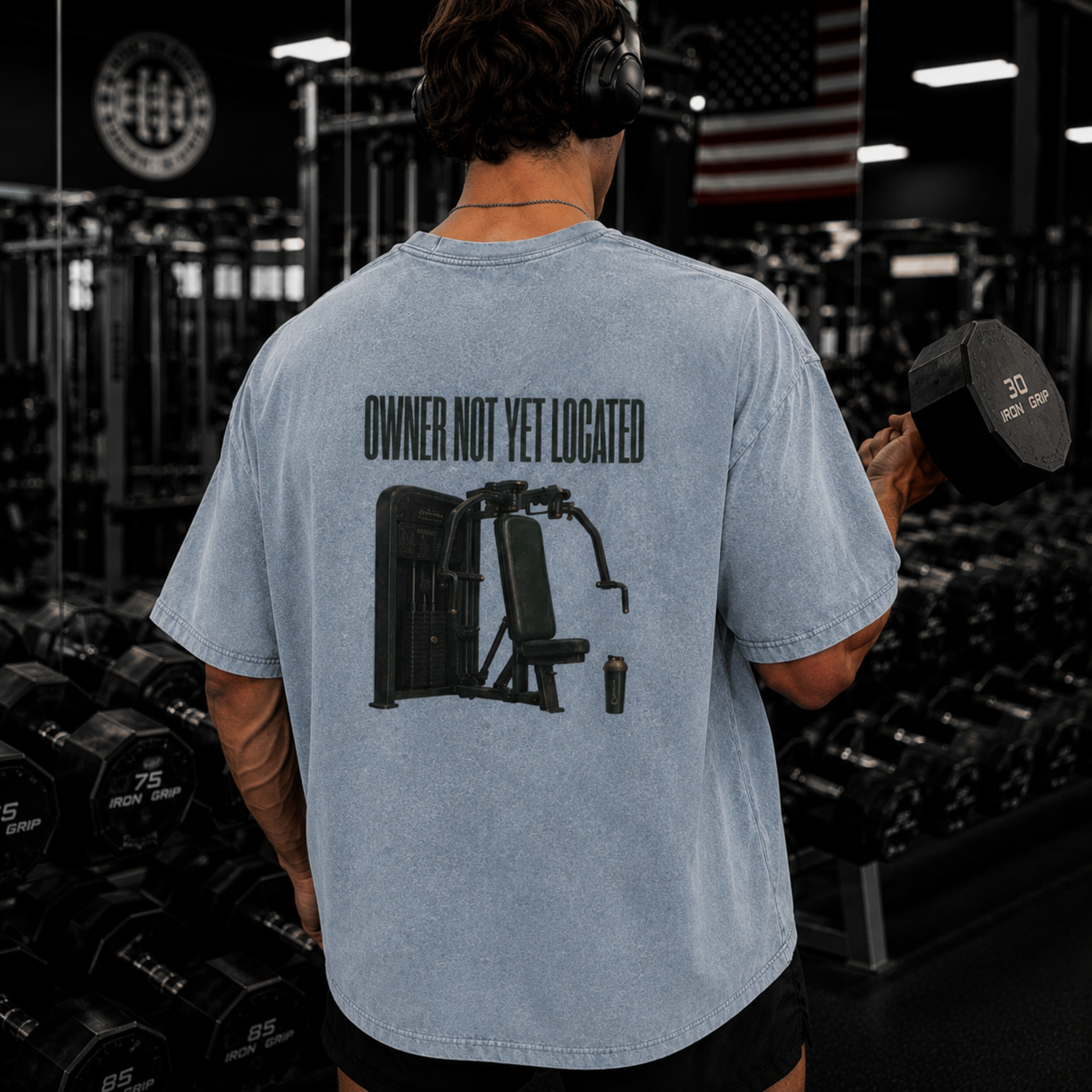 Abandoned Machine Snow Washed Oversized Cotton T-Shirt