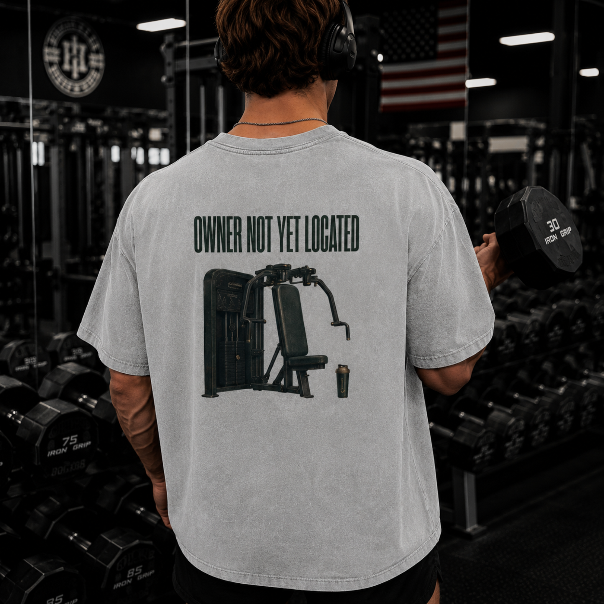 Abandoned Machine Snow Washed Oversized Cotton T-Shirt