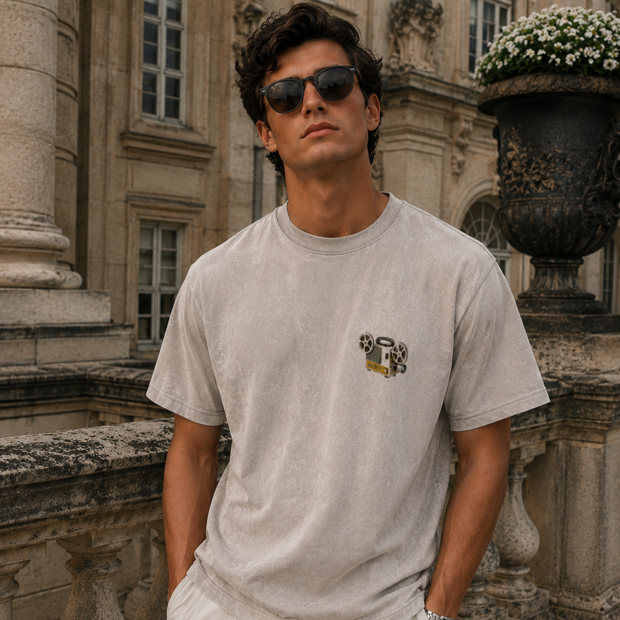 Vintage 8MM Projector Snow Washed Graphic Tee