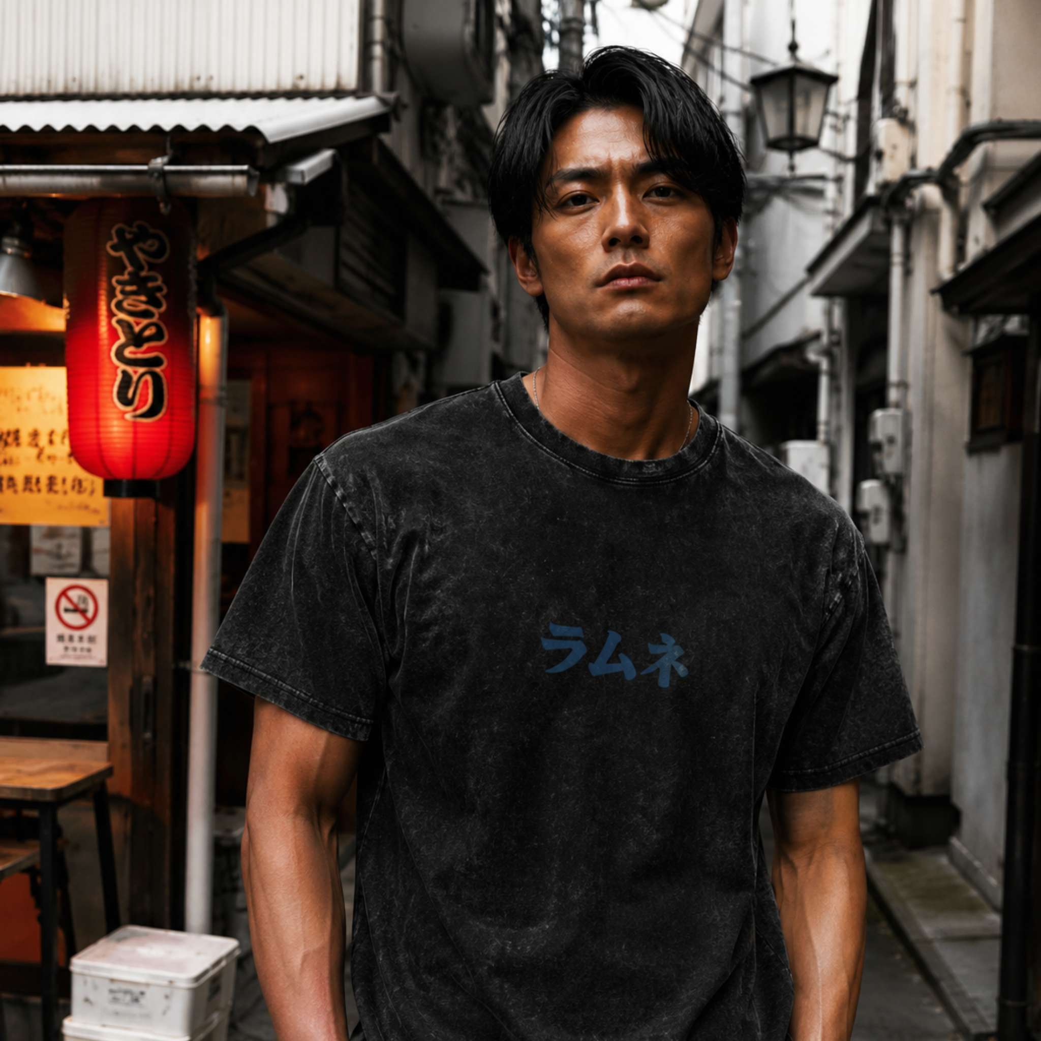Vintage Ramune Bottle Snow Washed Oversized Tee