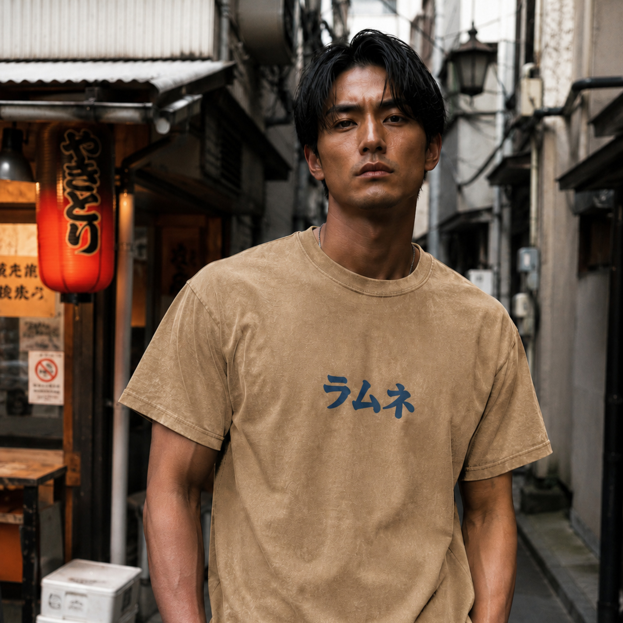 Vintage Ramune Bottle Snow Washed Oversized Tee