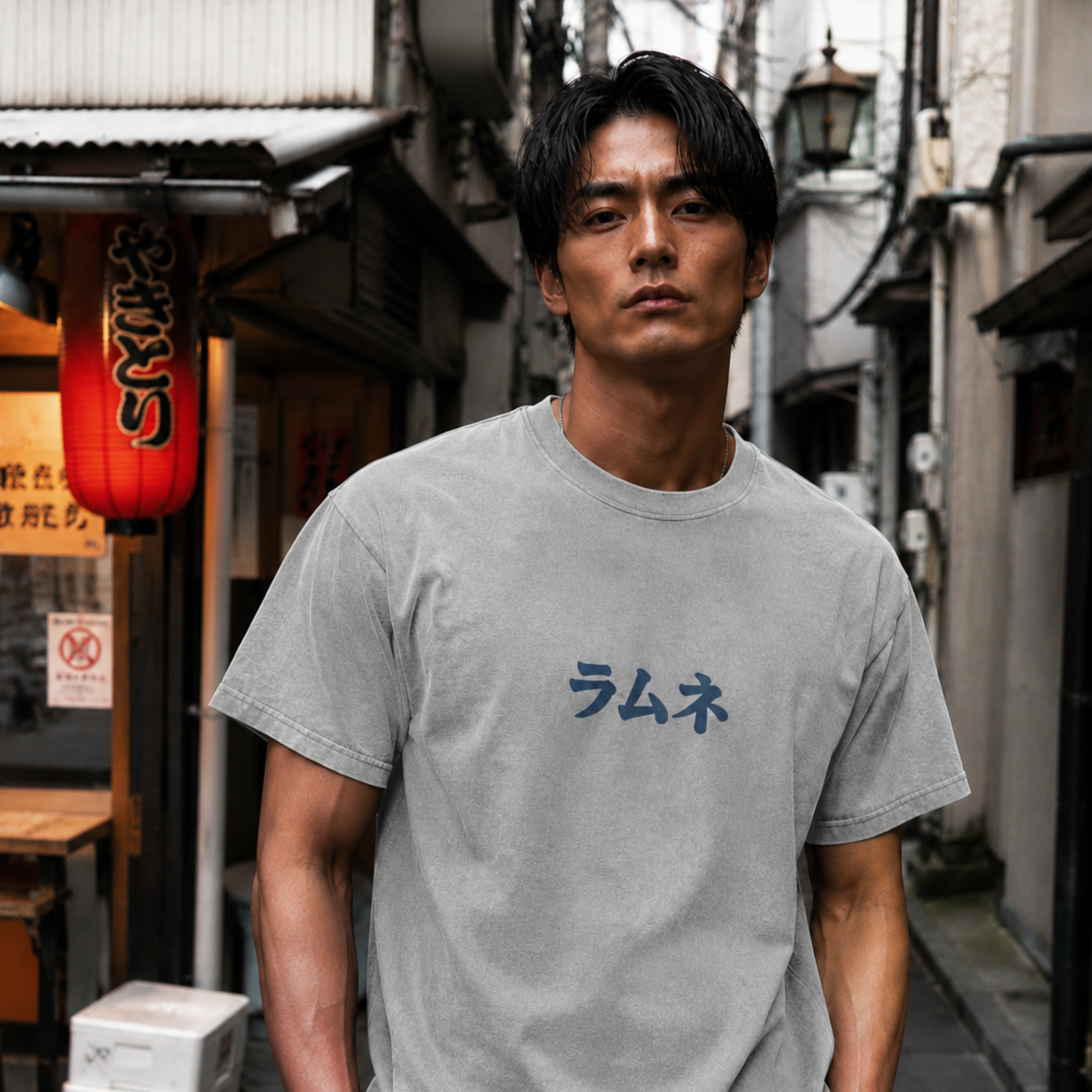 Vintage Ramune Bottle Snow Washed Oversized Tee