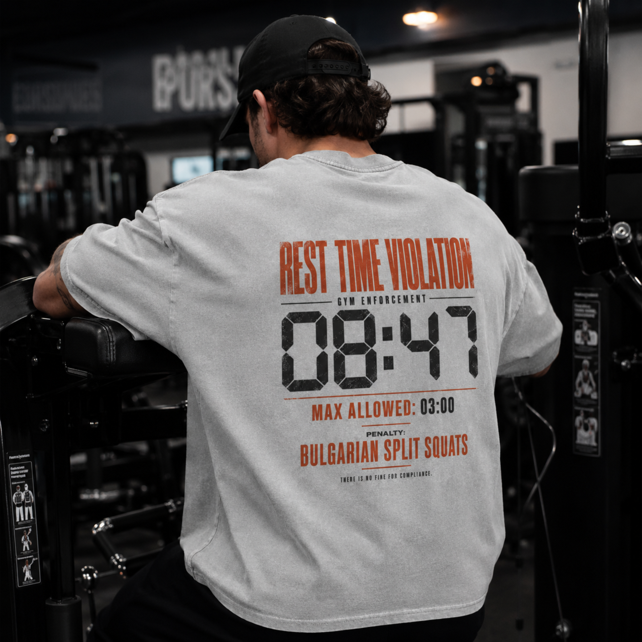 Rest Time Violation Snow Washed Oversized Cotton T-Shirt