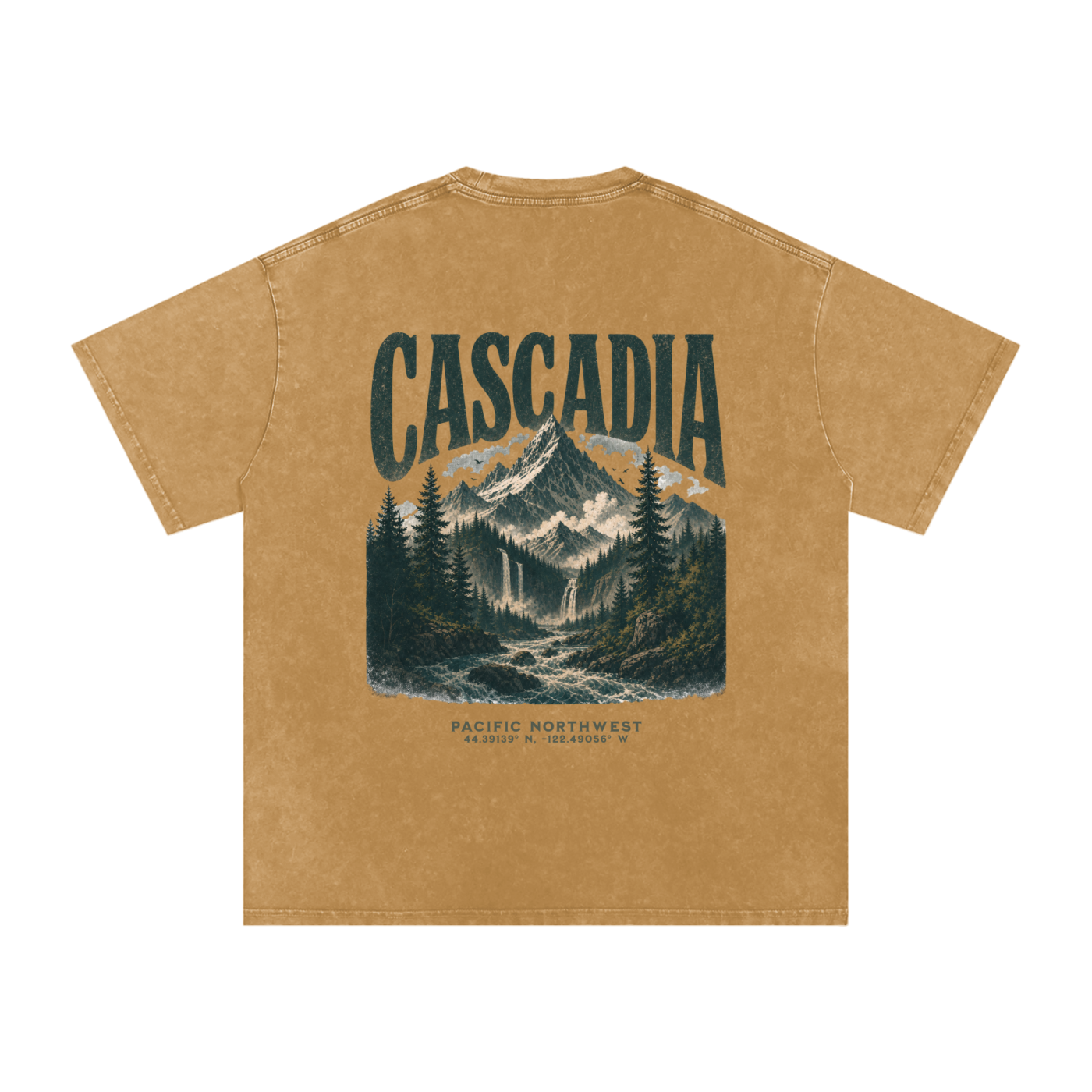Vintage Cascadia Pacific Northwest Snow Washed Tee