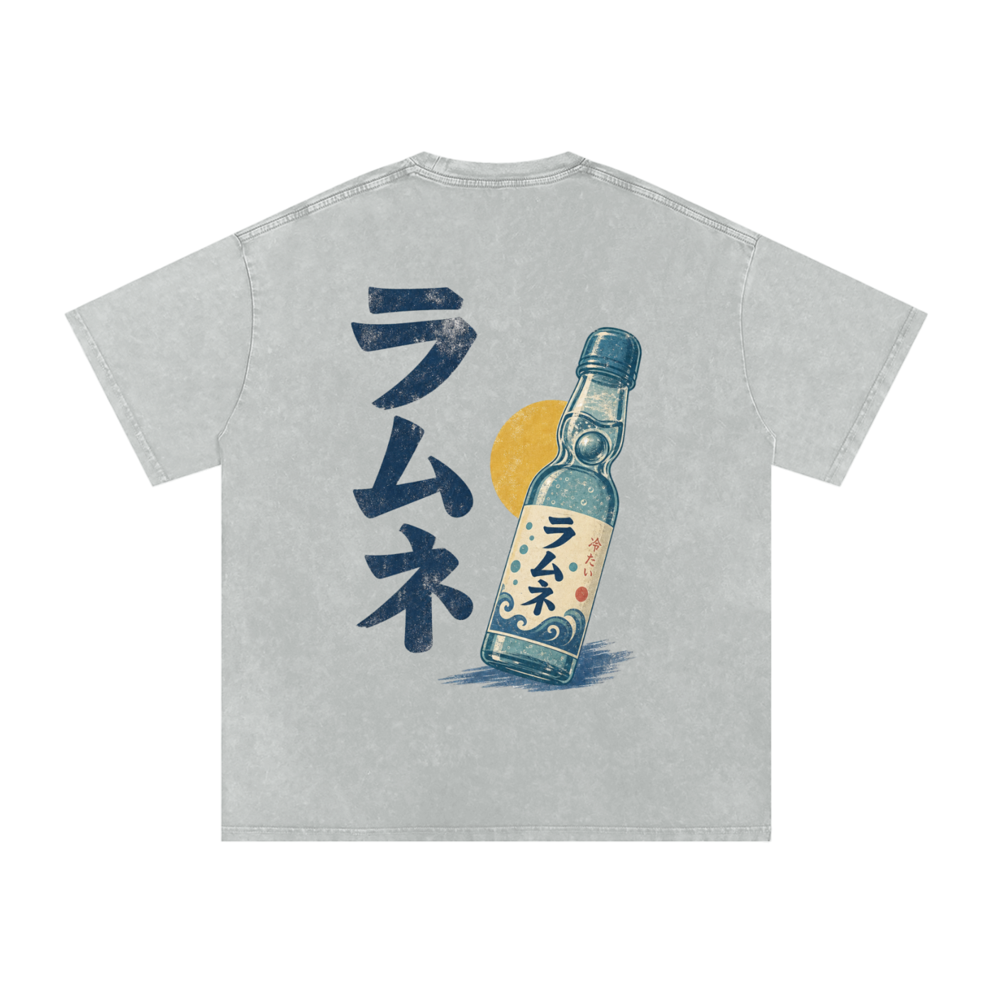 Vintage Ramune Bottle Snow Washed Oversized Tee