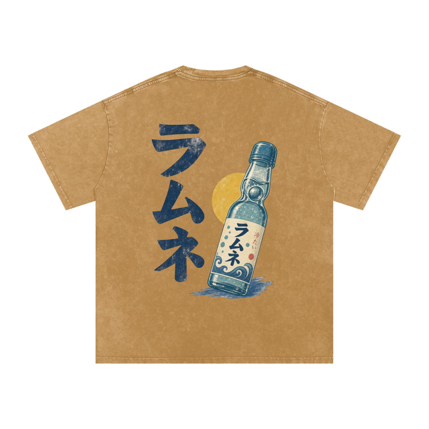 Vintage Ramune Bottle Snow Washed Oversized Tee